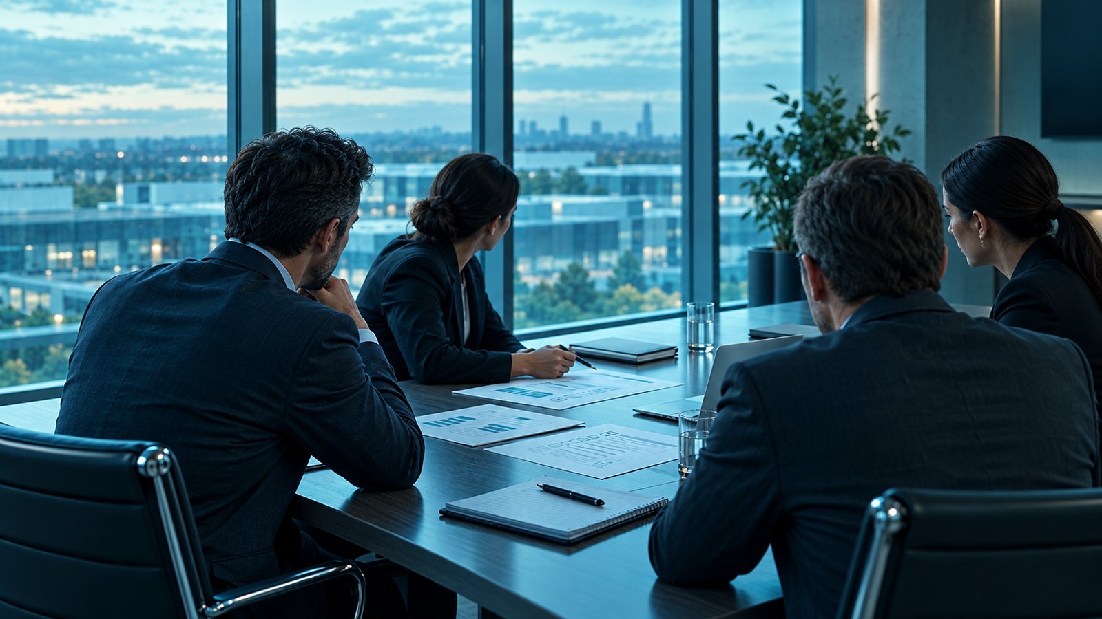 Finance and operations leaders in a working session around a table