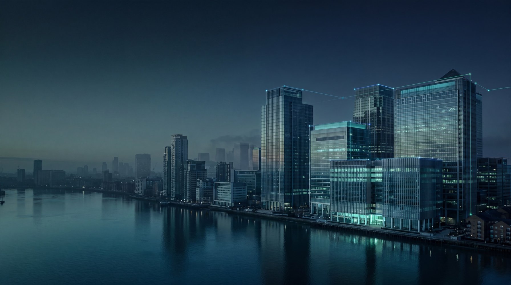 Novem Digital — skyline at blue hour